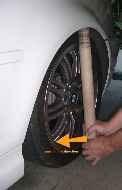 Rolling an E46 M3 fender lip with a wooden dowel