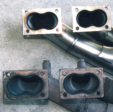 A look inside the header inlets - stock vs. Gp A