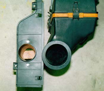 Comparison of diameters of EVO III Intake trumpet vs. EVO airbox