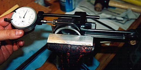 Measuring ARP rod bolt stretch in preparation for bearing clearance measurement