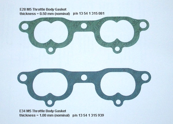 E28 M5 and E34 M5 paper throttle body gaskets