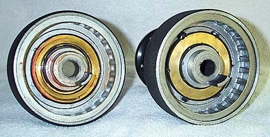 The backsides of the Q/R hub and a standard Momo hub