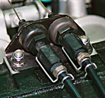Throttle cable clips on an E30 M3