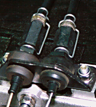 Throttle cable clips on an E30 M3