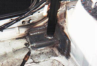 Close-up of passenger side baseplate