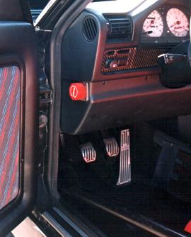 Brake balance adjuster, white gauges and pedal covers