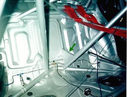  Another view of the rear 'double hoop' roll cage 
