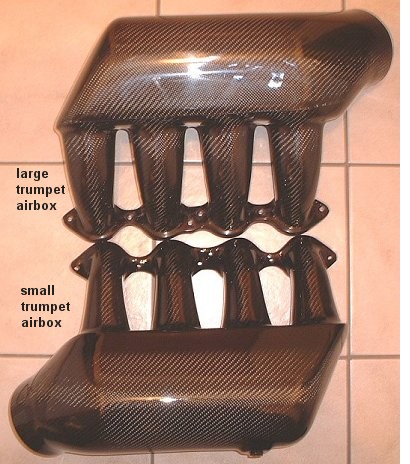 Large and small trumpet Gr A replica airboxes