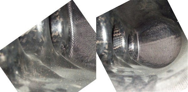Two photos of the inside of the 1992 DTM airbox