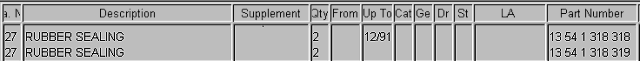 Part numbers shown on Parts CD