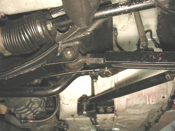 inner balljoint relocated upwards into subframe