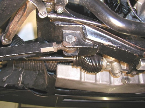 inner balljoint relocated upwards into subframe