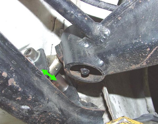 E30 M3 Gr A rear trailing arm - closeup